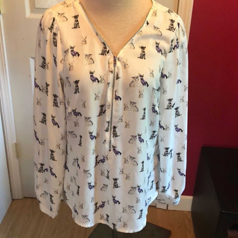 Dotti dog blouse sz 12